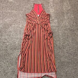 BCBGeneration Vibrant Striped Halter Dress